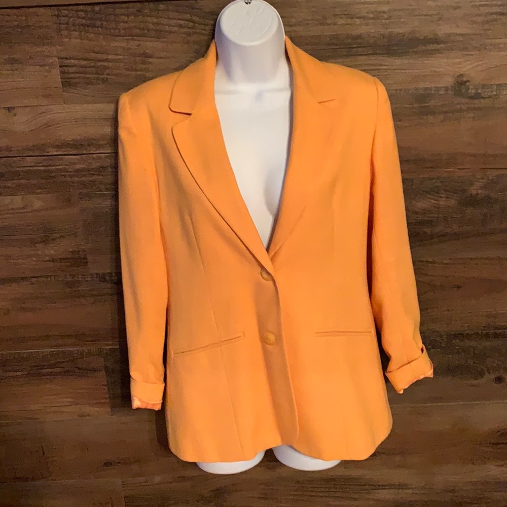 Petite sophisticate yellow button down blazer size 4p